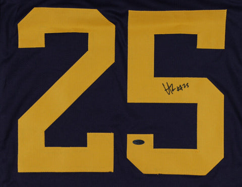 Hassan Haskins Signed Michigan Wolverines Jersey (Playball ink Hologram) Sr. R.B