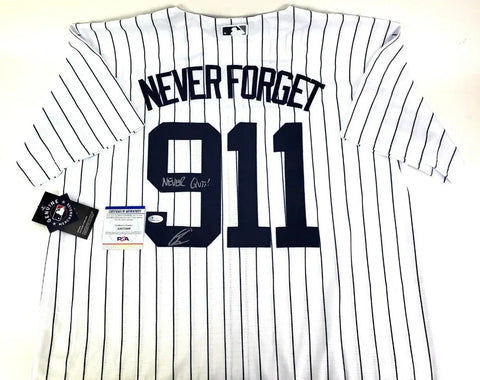Robert O’Neill Signed New York Yankees 911 Never Forget Jersey "Never Quit"(PSA)