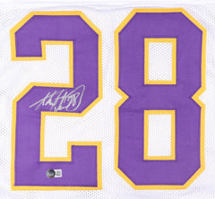 Adrian Peterson Signed Minnesota Vikings White Jersey (Beckett) NFL MVP 2012 R.B
