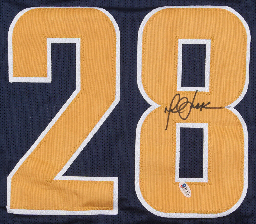 Marshall Faulk Autographed St. Louis Rams Custom Framed Jersey