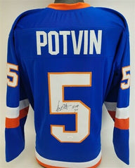 Denis Potvin Signed New York Islanders Home Jersey Inscribed "HOF 91" (JSA COA)