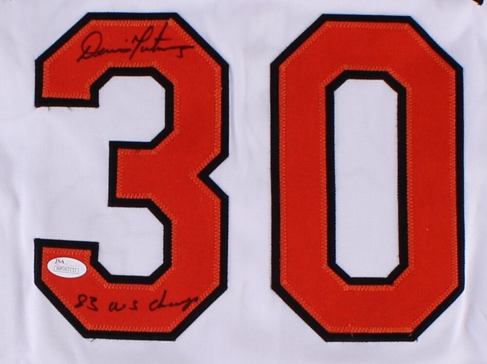 Dennis Martínez Signed Orioles Jersey Inscribed "83 WS Champ" (JSA COA)