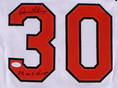 Dennis Martínez Signed Orioles Jersey Inscribed "83 WS Champ" (JSA COA)
