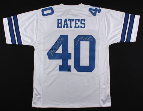 Bill Bates Signed Cowboys Jersey Inscribed "Super Bowl Champ 92 93 95 (PLYR COA)