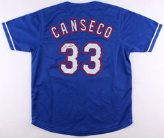 Jose Canseco Signed Rangers Blue Alt. Jersey (JSA COA) 2x World Series Champion