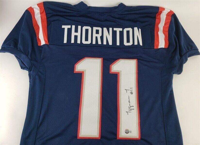 Tyquan Thornton Signed Patriots Jersey (Beckett) New England 2022