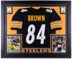 Antonio Brown Signed Steelers 35x43 Custom Framed Jersey (JSA) 6x Pro Bowl  W.R.