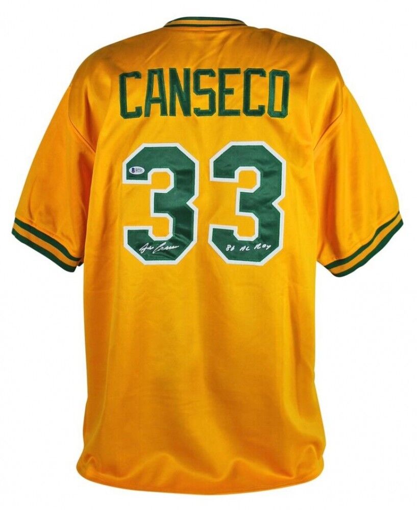 Jose Canseco Signed Oakland Athletics Jersey Inscribed 86 AL ROY