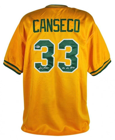 Jose Canseco Signed Oakland Athletics Jersey Inscribed "86 AL ROY"(Beckett COA)