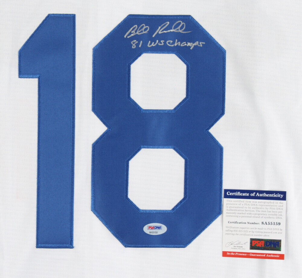 Bill Russell Signed Los Angeles Dodgers Jersey (PSA COA) 1981 World Se –