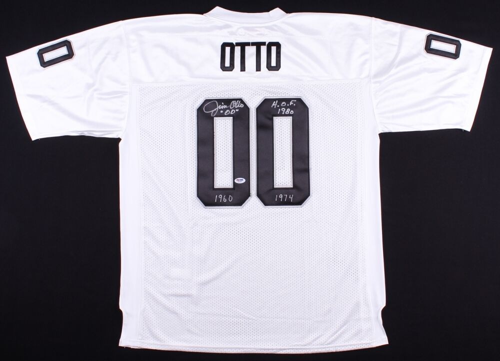 Jim Otto Signed Oakland Raiders Football Jersey Inscribed 'HOF 1980' ( –