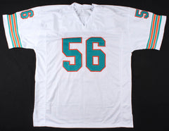 Charles Bowser Signed Dolphins Jersey Inscribed Killer Bee & 2X AFC Champs (JSA)