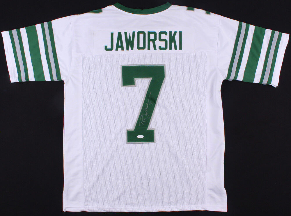 Ron Jaworski Signed Eagles White Jersey (JSA) 1980 NFC Player of the Y –