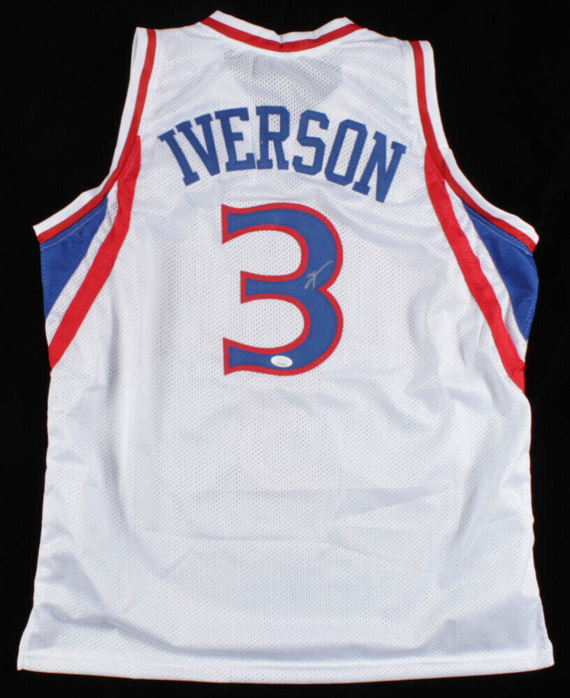 Allen Iverson Signed Philadelphia 76ers Jersey (JSA COA) #1 Pick 1996 –