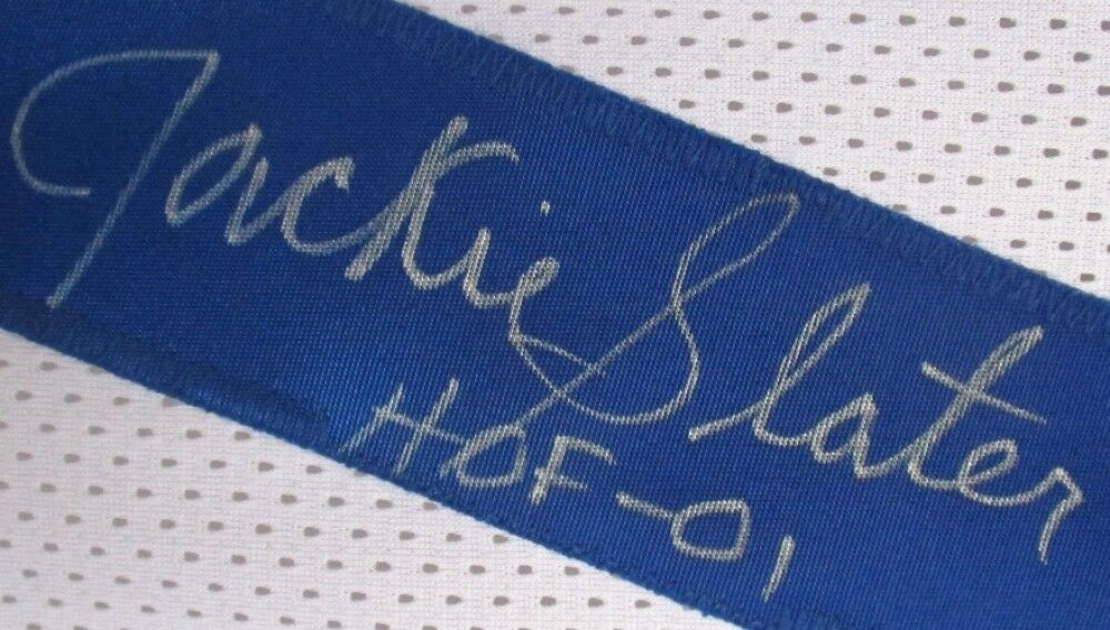 Jackie Slater Signed Rams Jersey Inscribed "HOF 01" (JSA) Playing Career 1976–95