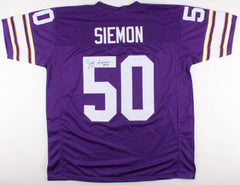 Jeff Siemon Signed Vikings Jersey (JSA) 4x Pro Bowl Linebacker  (1973,1975–1977)