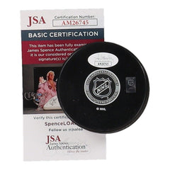 Tyler Johnson Signed Chicago Blackhawks Logo Puck (JSA COA) NHL Veteran Center