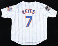 Jose Reyes Signed New York Mets Pinstriped Jersey (JSA COA)4xAll Star Shortstop