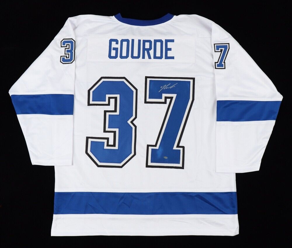 Autographed Yanni Gourde Lightning Jersey