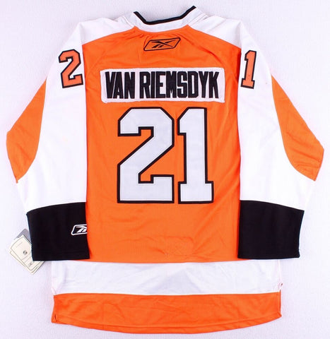 James  Van Riemsdyk Unsigned On-Ice Style Custom Stitched Flyers Jersey Size XL