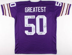 Minnesota Viking 50 Greatest Jersey Signed By (8) All Time Greats / See list JSA