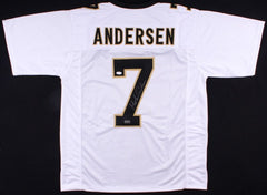 Morten Andersen Signed White Saints Jersey (JSA COA & Morten Anderson Hologram)