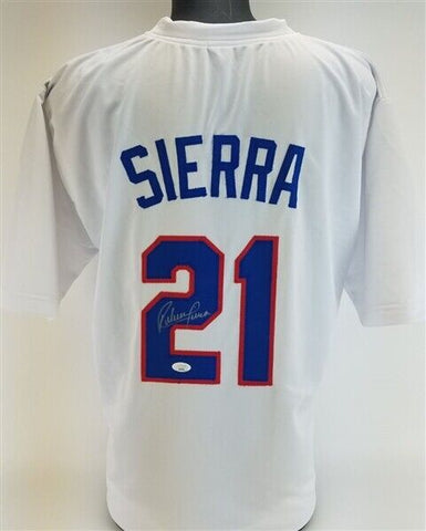 Ruben Sierra Signed Texas Rangers Jersey (JSA COA) A.L. RBI Leader 1989
