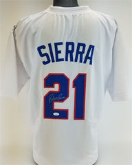 Ruben Sierra Signed Texas Rangers Jersey (JSA COA) A.L. RBI Leader 1989