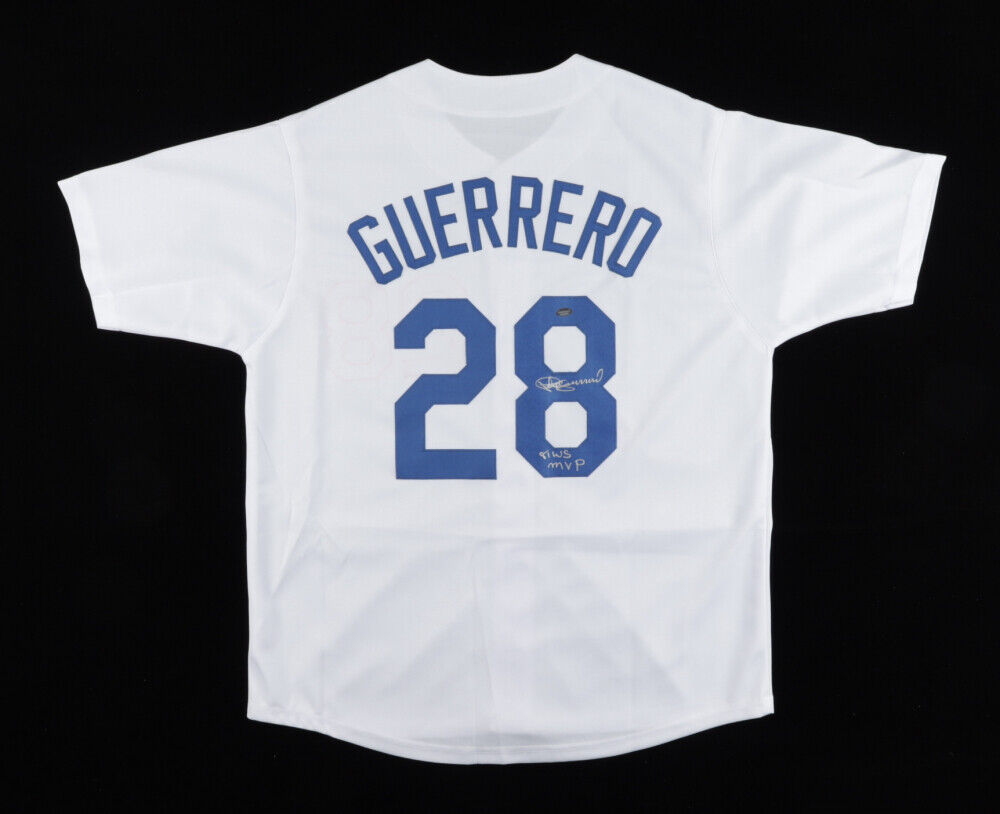 Pedro Guerrero Signed Los Angeles Dodgers Jersey Inscribd "81 WS MVP" (Schwartz)