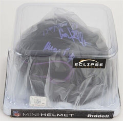 Purple People Eaters Signed Vikings Mini Helmet / Signed by all 4 Eller, Page +