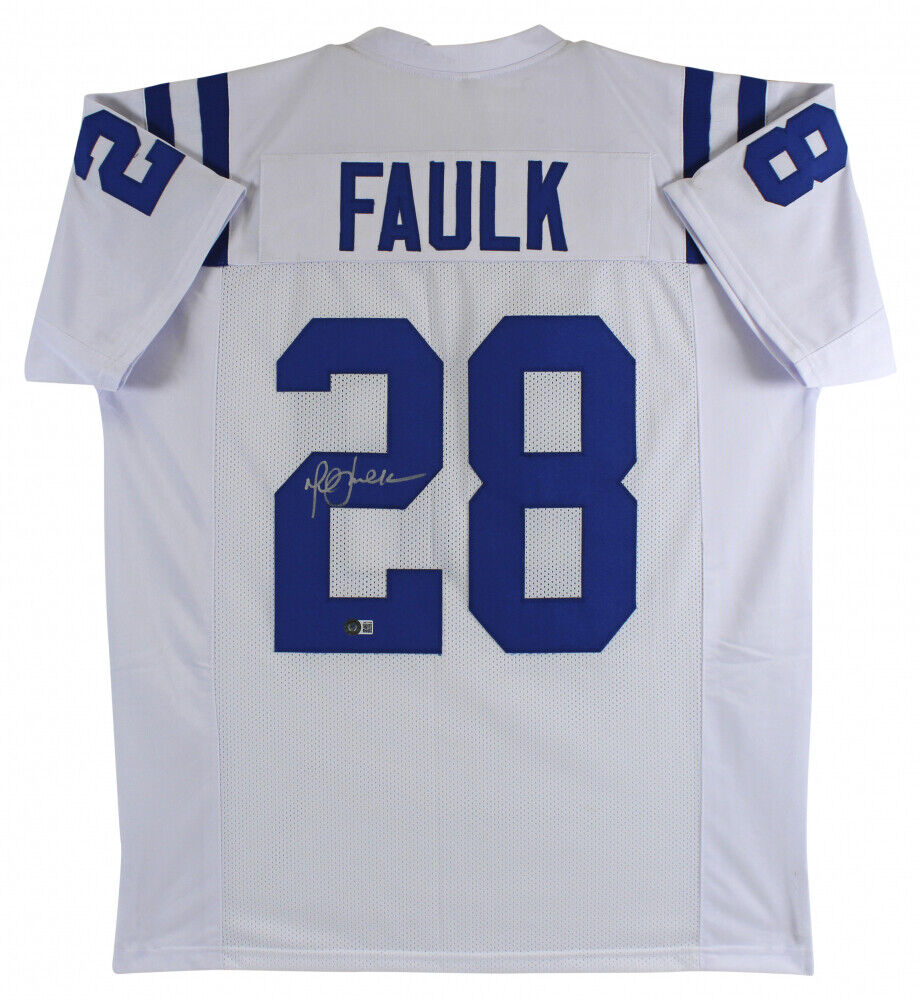 Marshall Faulk Indianapolis Colts Autographed Mitchell & Ness Blue