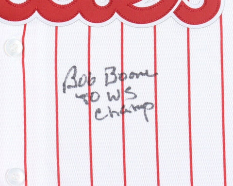 Bob Boone Signed Philadelphia Phillies Majestic Jersey "'80 WS Champs" Schwartz