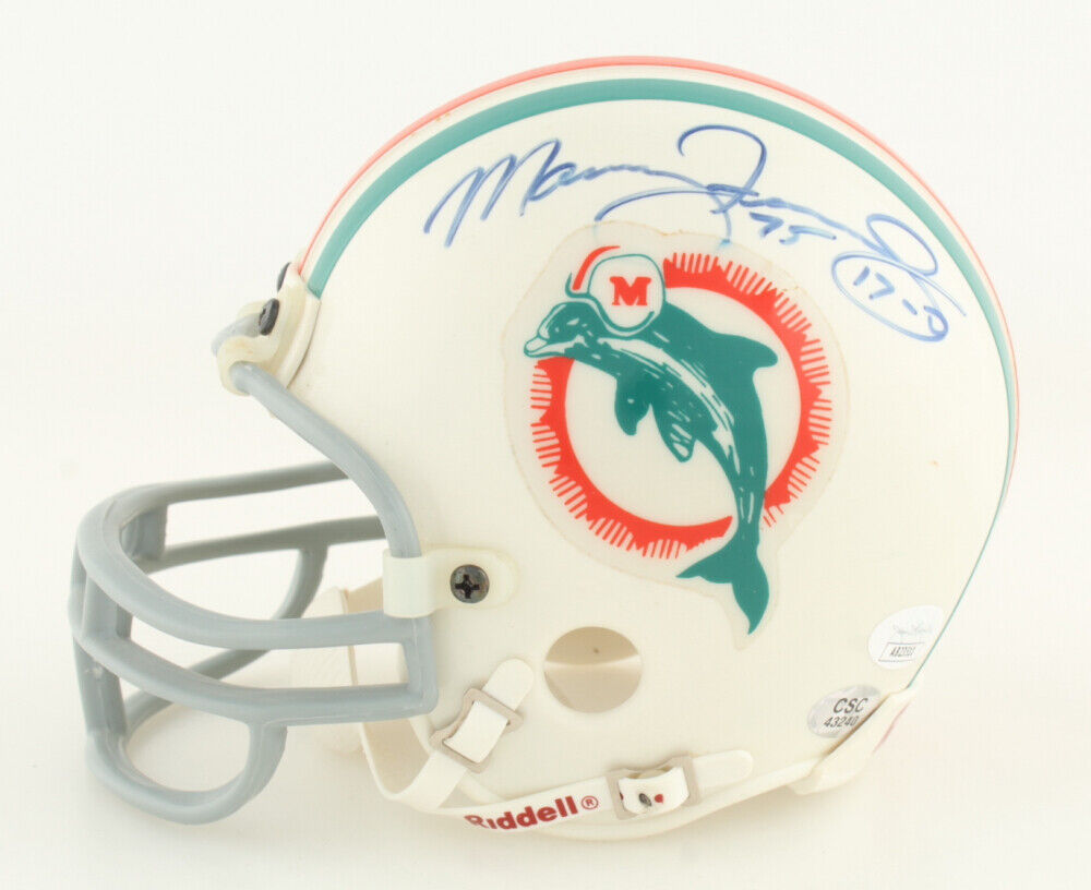 Mercury Morris Signed Miami Dolphins Mini Helmet Inscribed "17-0" (JSA COA) RB