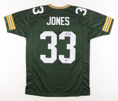 Aaron Jones Signed Green Bay Packers Green Jersey (Beckett) 2020 Pro Bowl R.B.