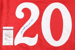 John Bucyk Signed Detroit Redwings Jersey Inscribed "HOF 1981" (JSA COA)