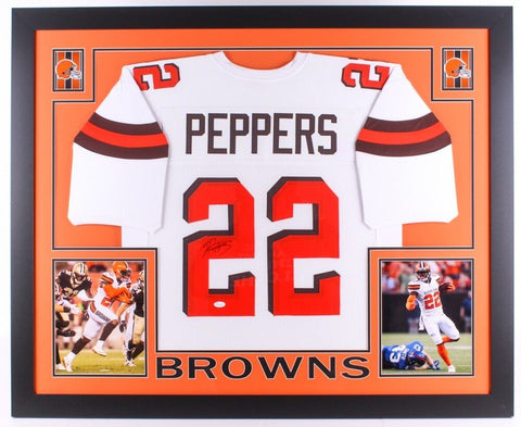 Jabrill Peppers Signed Browns 35"x 43"Custom Framed Jersey (JSA) 2017 1st Rnd Pk