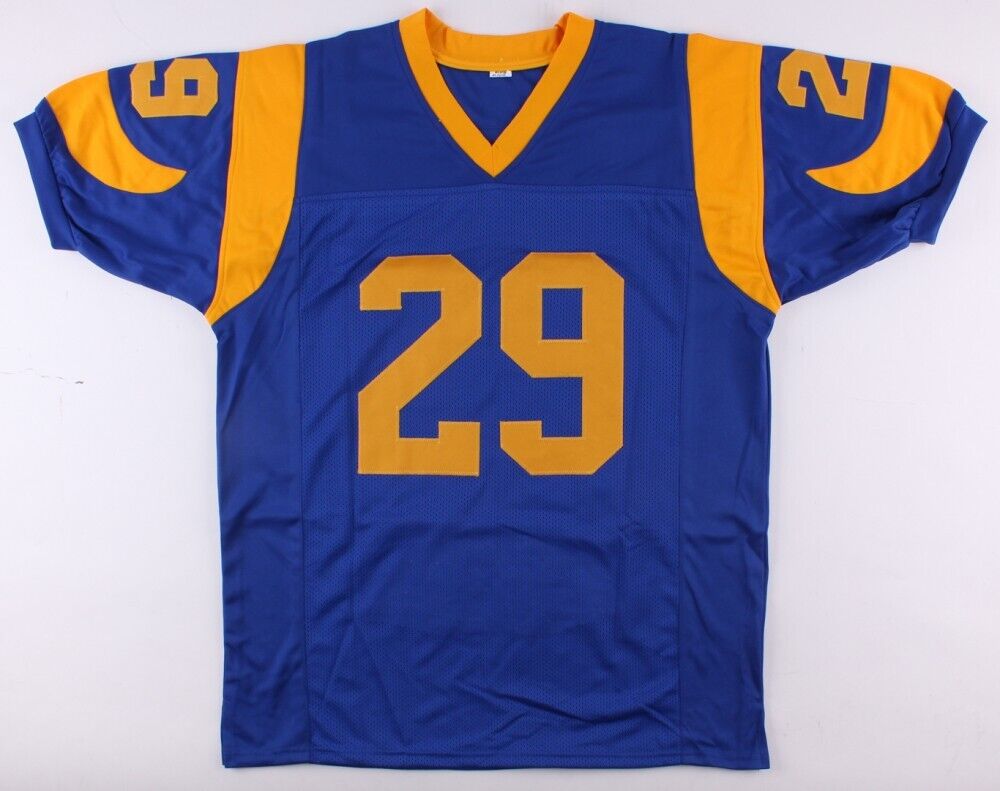 Eric Dickerson Autographed La Rams Custom Jersey Inscribed HOF 99