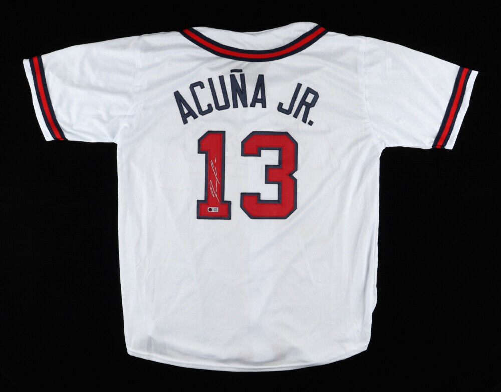 Ronald Acuna Jr Signed Atlanta Braves Jersey (USA SM) 2018 NL Rookie o/t Year