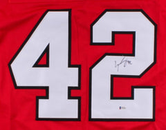 Gustav Forsling Signed Blackhawks Jersey (Beckett) Chicago Rookie Defenseman