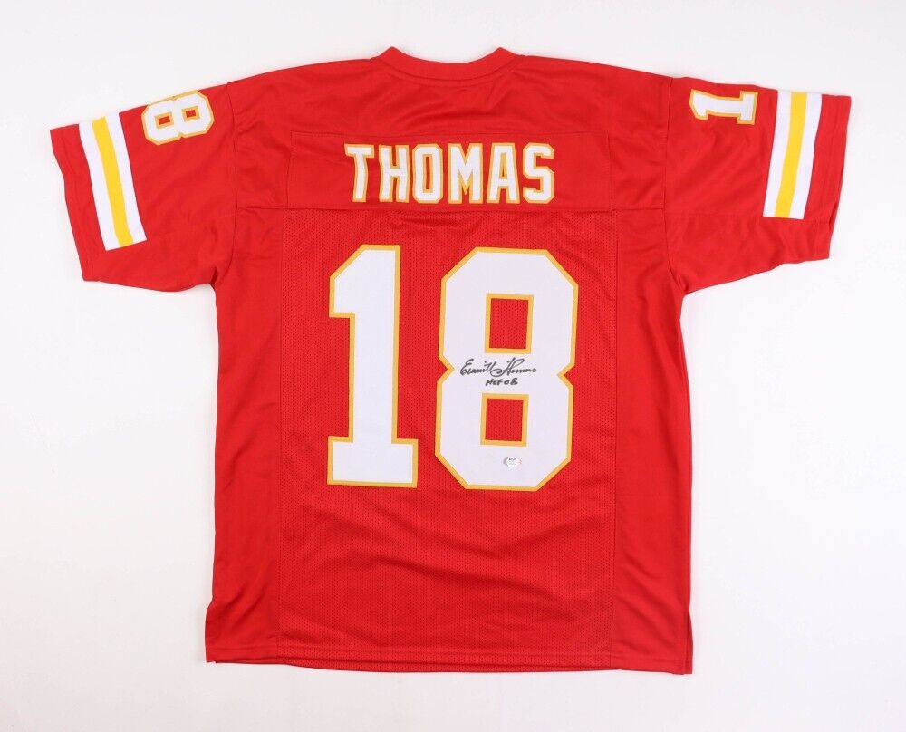 Emmitt Thomas Signed Kansas City Chiefs Jersey (PSA) Hall of Fame 2008 –