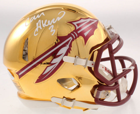 Cam Akers Signed Florida State Seminoles Chrome Speed Mini Helmet (Beckett COA)