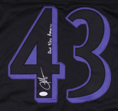 Justice Hill Signed Baltimore Ravens Jersey Inscibd God Bless America (JSA COA)