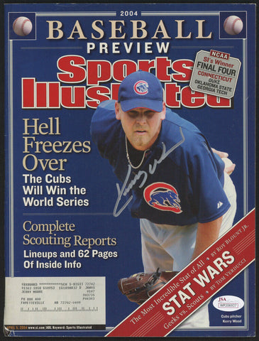 Kerry Wood Chicago Cubs Signed 2004 Sports Illustrated Magazine (JSA COA)