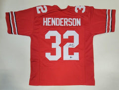 TreVeyon Henderson Signed Ohio State Buckeyes Jersey (Beckett) Jr Running Back