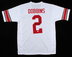 J K Dobbins Signed Buckeyes Jersey (JSA COA) Ohio State 2019 Rose Bowl Champ RB