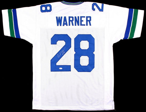 Curt Warner Signed Seattle Seahawks Jersey (JSA COA) 3xPro Bowl Running Back