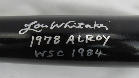 Lou Whitaker Signed Rawlings Bat "1978 AL ROY" & "WSC 1984" (JSA) Detroit Tigers