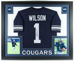 Zach Wilson BYU Cougars Signed Custom Blue Jersey