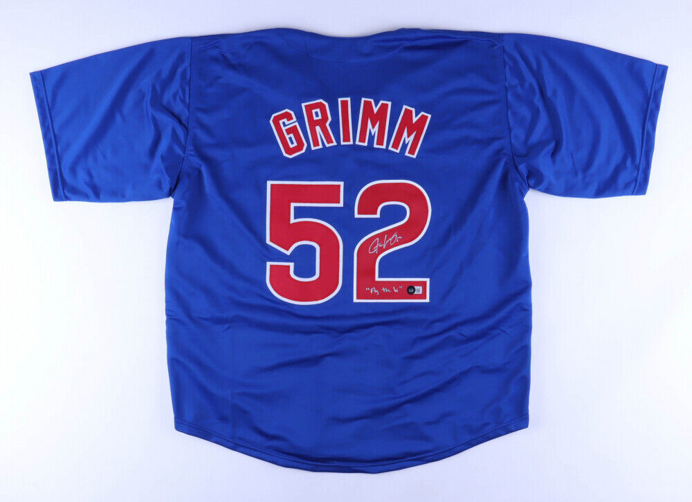 Justin Grimm Signed Chicago Cubs Jersey Inscrbed Fly the W