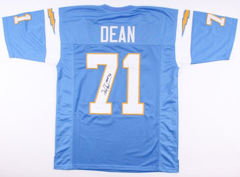 Fred Dean Signed Chargers Jersey Inscribed "HOF 08" (JSA COA) 2×Super Bowl Champ